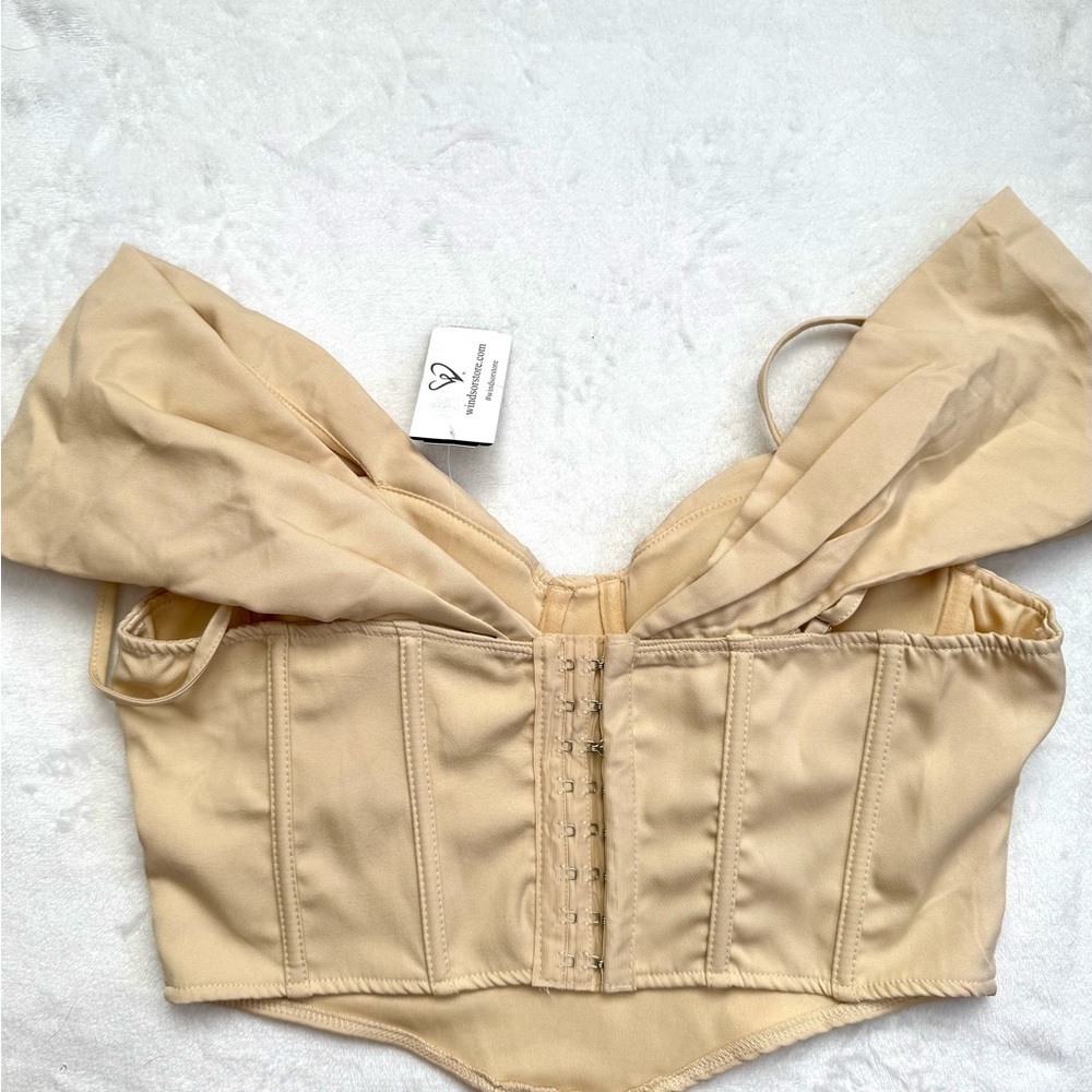 Windsor Off Shoulder Corset Top Cream S NWT | Bustier Coquette Going Out - Picture 3 of 5